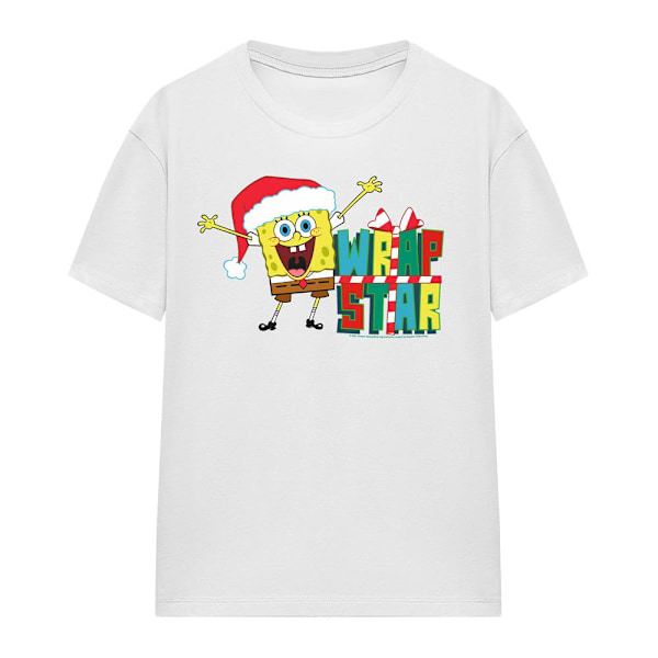 SvampBob Fyrkant Unisex Vuxen Wrap Star At Christmas T-shirt White XXL