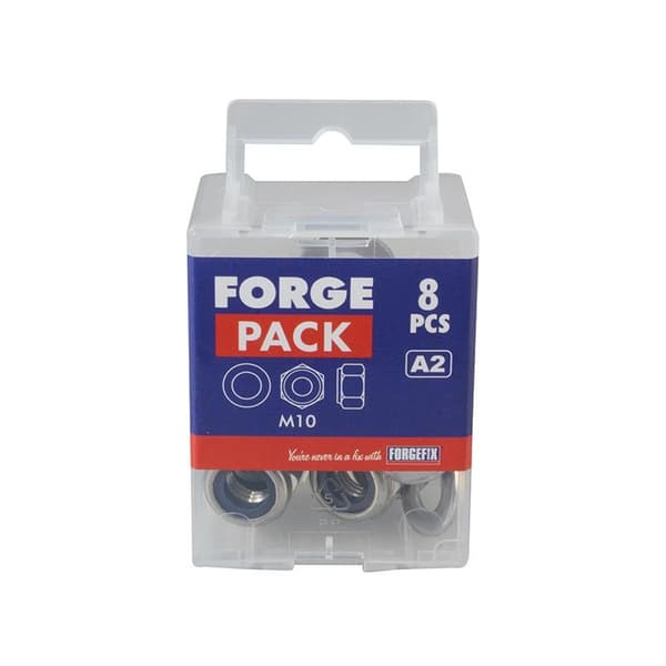 Forgefix Sexkantmuttrar med nyloninsatser, rostfritt stål M10 ForgePack 8 Multi Colour M10 ForgePack 8