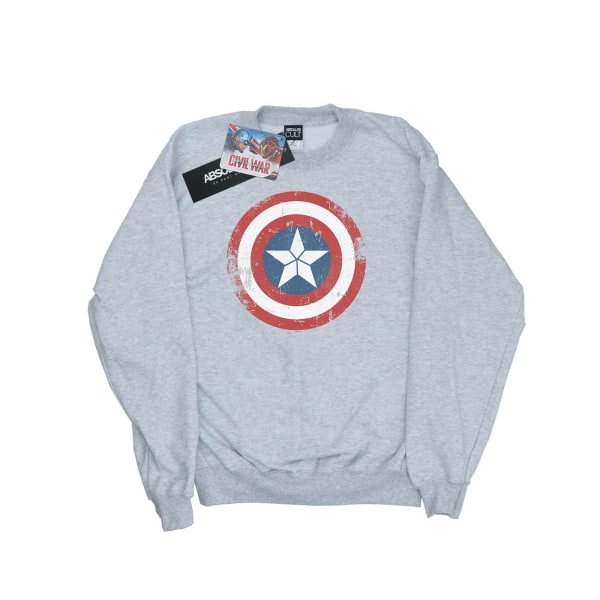 Marvel Boys Captain America Civil War Distressed Shield Sweatshirt Sports Grey 12-13 Years