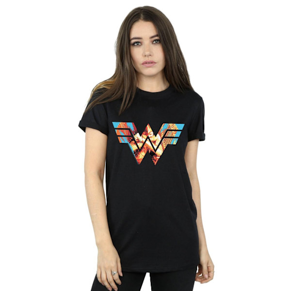 DC Comics Dam/Kvinnor Wonder Woman 84 Symbol Korsade Armar Bomull Pojkvän T-shirt Black S