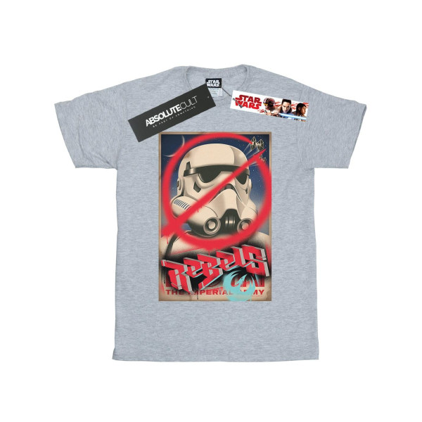 Star Wars Dam/Damer Rebels Poster Bomull Boyfriend T-shirt Sports Grey 3XL