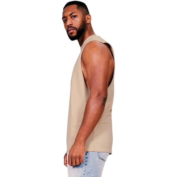 Casual Classics Herr Ringspun Bomull Drop Arm Holes Tank Top 4X Sand 4XL