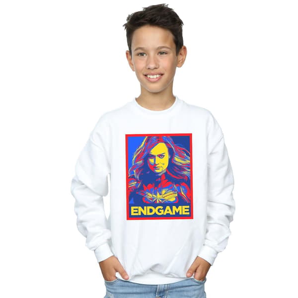 Marvel Pojkar Avengers Endgame Captain Marvel Affisch Tröja 7 White 7-8 Years