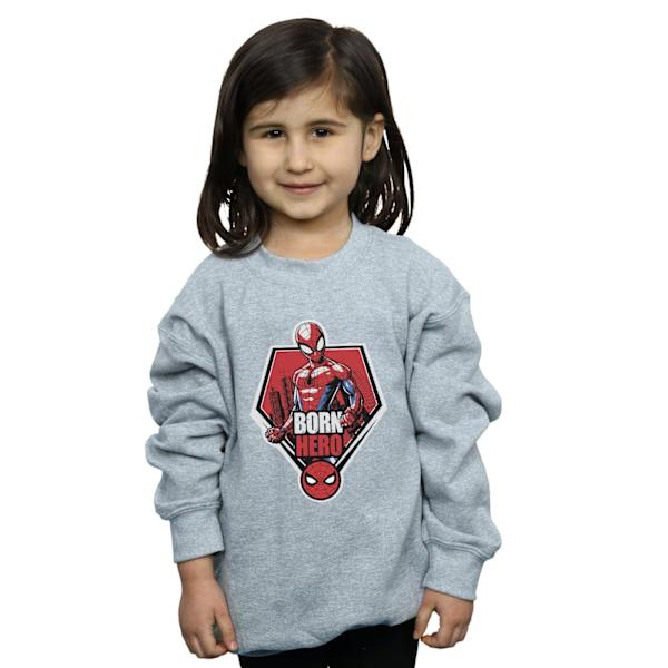 Marvel Girls Spider-Man Born Hero Sweatshirt 9-11 år Sport Sports Grey 9-11 Years