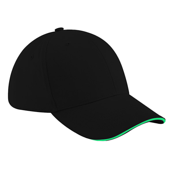 Beechfield Vuxen Unisex Athleisure Bomull Baseball Cap En Storlek Black/Lime Green One Size
