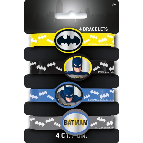 Batman gummiarmband (paket med 4) One Size Flerfärgad Multicoloured One Size