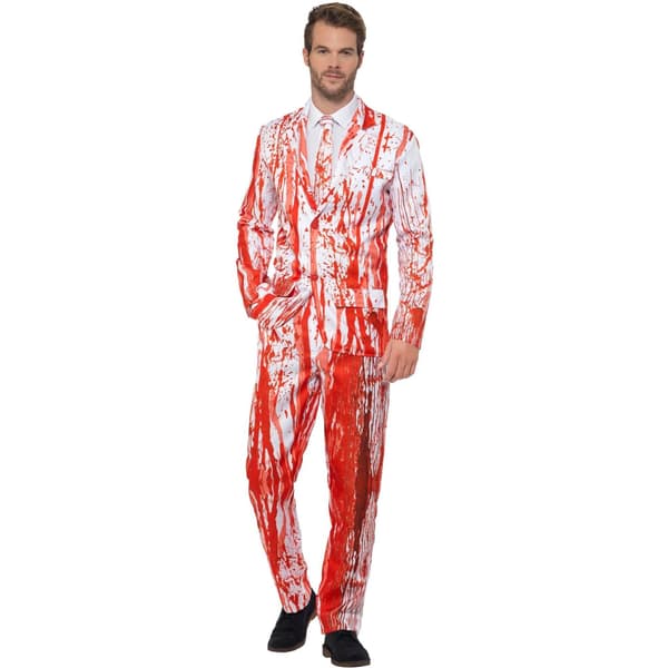 Smiffys Bloddroppskostym för Män M Röd/Vit Red/White M
