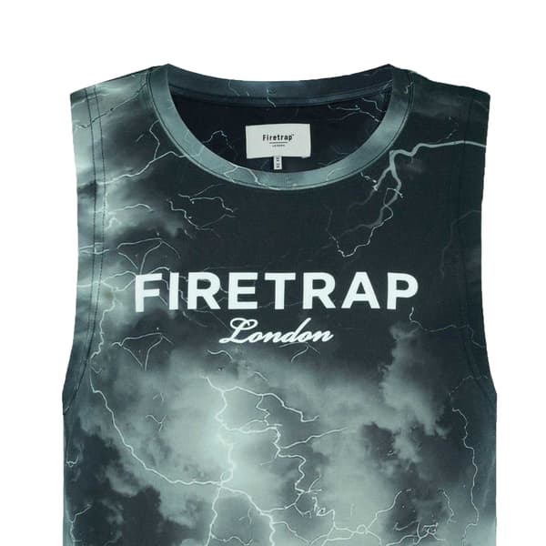Firetrap Herr Lightning Ärmlös Västar Topp XL Mörk Dark XL