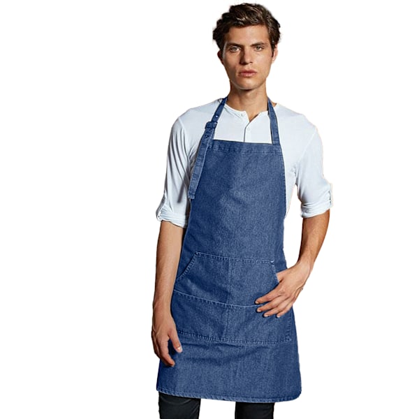 Premier Dam/Kvinnors Färger Bip Förkläde Med Ficka / Arbetskläder Indigo Denim One Size