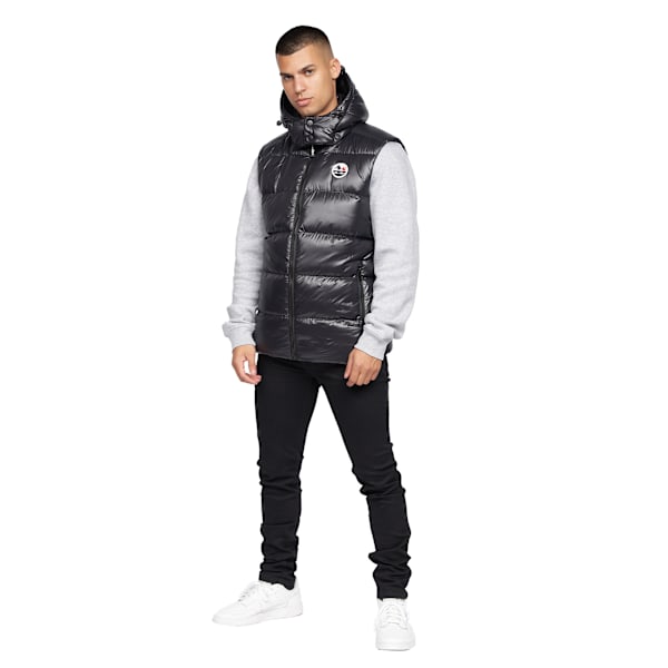 Born Rich Mens Henrico Hooded Gilet L Black Black L