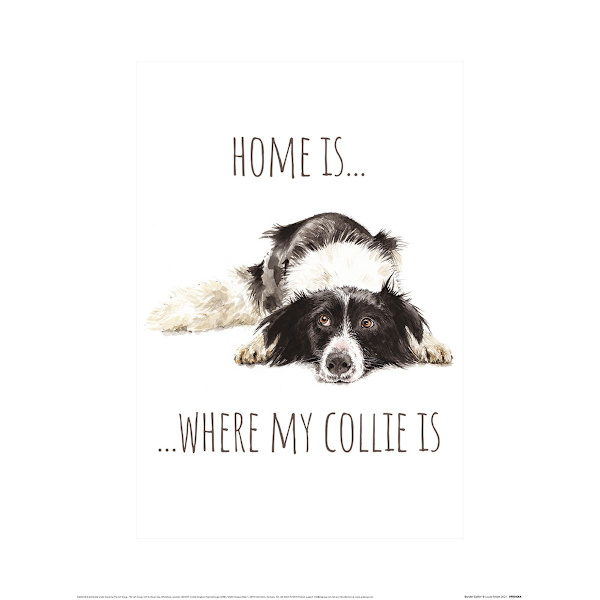 Louise Nisbet Home Is Border Collie Print 40cm x 30cm Vit/Svart White/Black 40cm x 30cm
