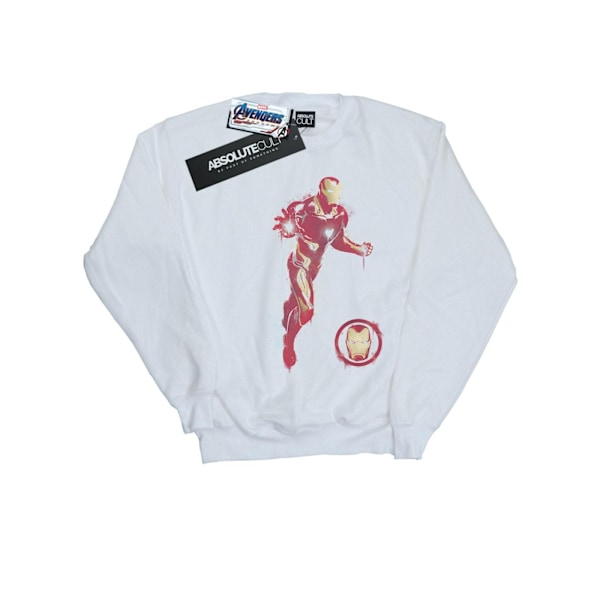 Marvel Pojkar Avengers Endgame Målad Iron Man Sweatshirt 7-8 År White 7-8 Years