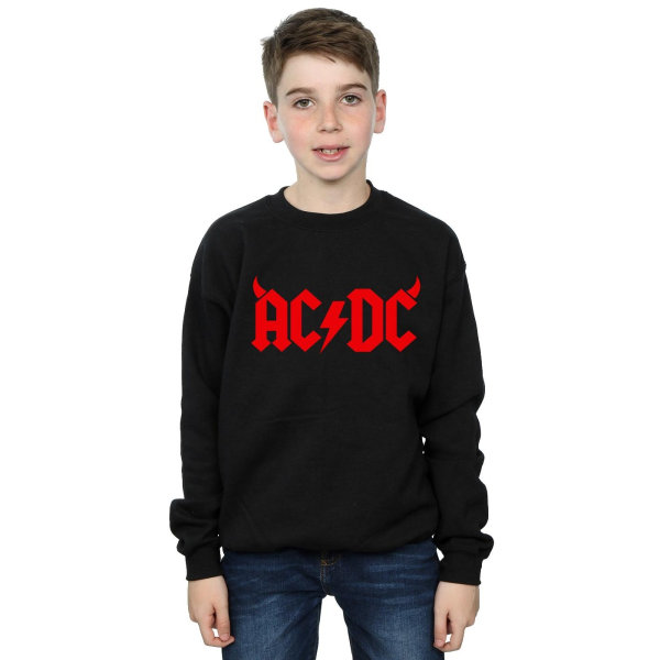 AC/DC Boys Horns Logo Sweatshirt 9-11 år Svart Black 9-11 Years