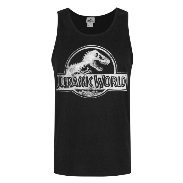 Jurassic World Män Distressed Logo Väst M Svart Black M
