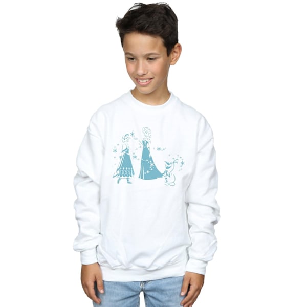 Disney Boys Frozen Magic Snowflakes Sweatshirt 12-13 år Vit White 12-13 Years