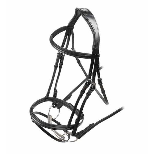 Velociti Upphöjd Flash Läder Hästgrimma Cob Svart Black Cob