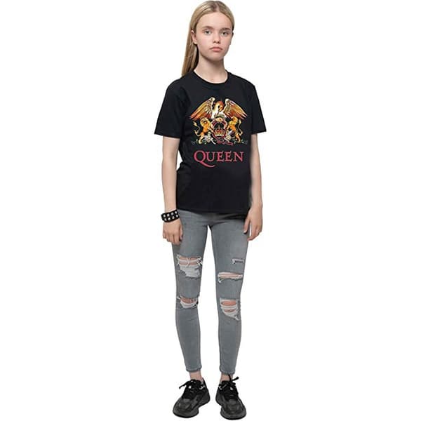 Queen Barn/Barn Classic Crest Bomull T-shirt 3-4 År Bla Black 3-4 Years