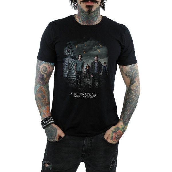 Supernatural Mens Meteor Shower Bomull T-shirt 3XL Svart Black 3XL