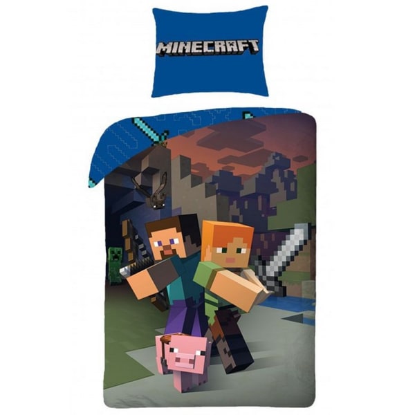 Minecraft bomull cover set Blue Single