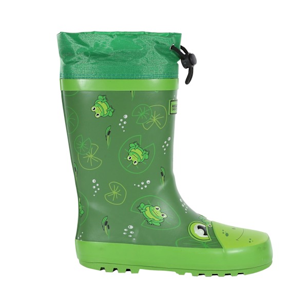 Regatta Childrens/Kids Mudplay Jnr Frog Square Wellington Boots Frog Green 2 UK