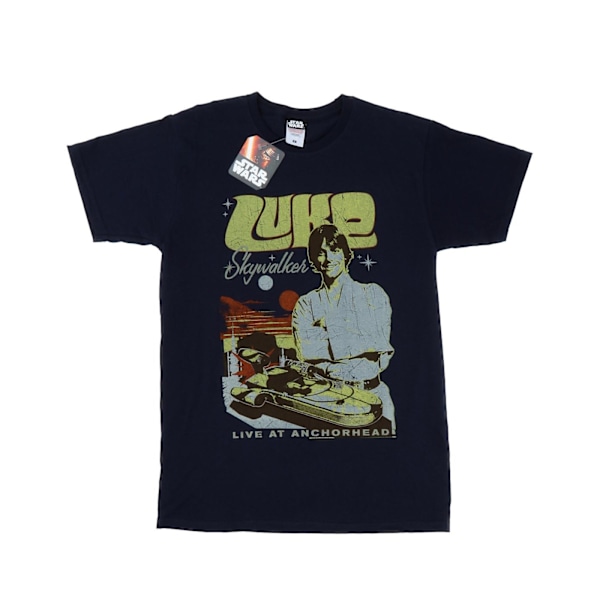 Star Wars Mens Luke Skywalker Rock Poster T-Shirt XL Deep Navy Deep Navy XL
