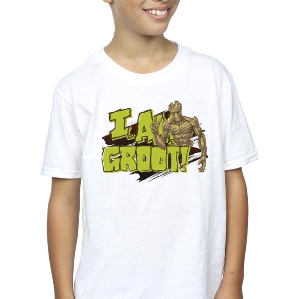 Guardians Of The Galaxy Boys I Am Groot T-shirt 12-13 år Whi White 12-13 Years