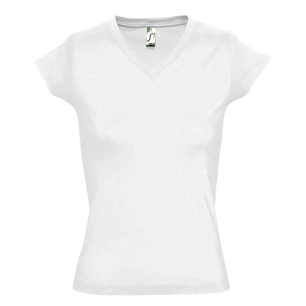 SOLs Dam/Kvinnor Moon V-ringad Kortärmad T-shirt M Vit White M