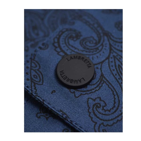 Lambretta Herr Hooded Jacka S Blå Tryck Blue Print S