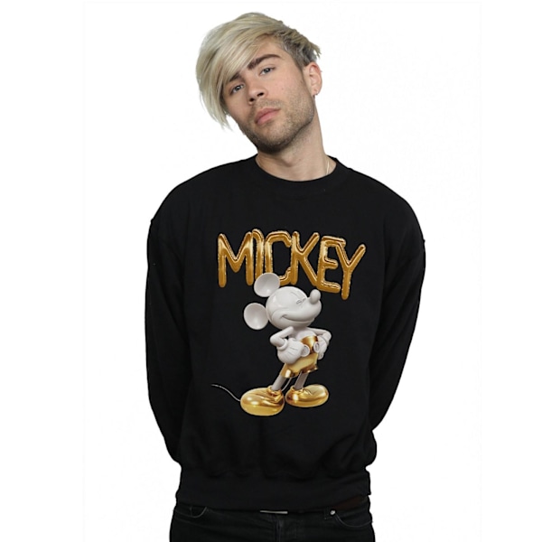 Disney Herr Mickey Mouse Guld Staty Sweatshirt M Svart Black M