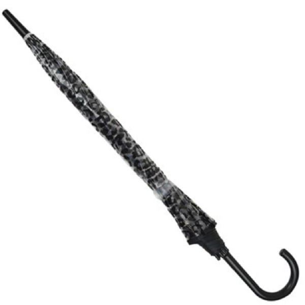 Drizzles Leopard Print Dome Stick Paraply One Size Klar/svart Clear/Black One Size