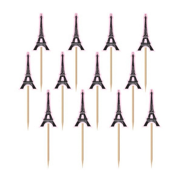 Amscan A Day In Paris Cocktailpinnar (36-pack) One Size Bla Black/White One Size