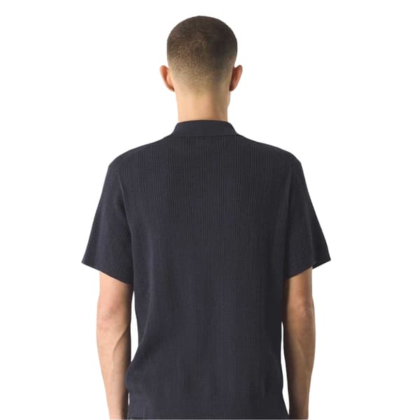 Pretty Green Herr Ribbad Regular Kortärmad Skjorta S Marinblå Navy S