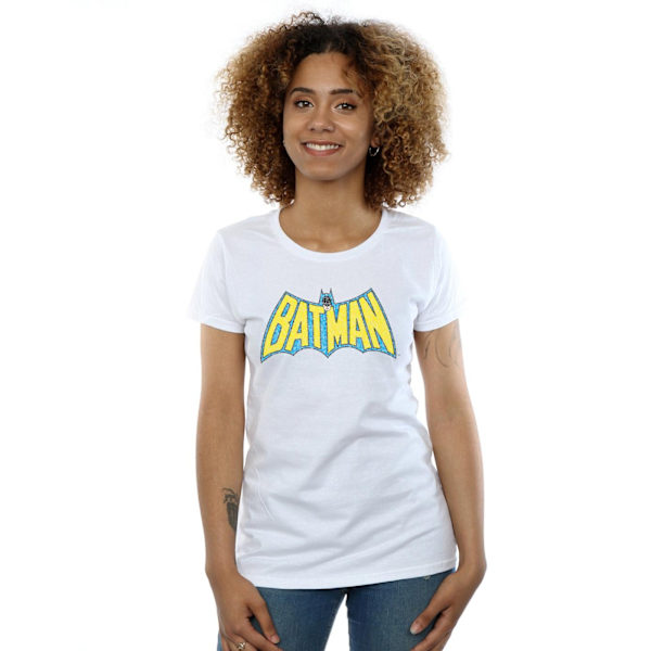 DC Comics Dam/Kvinnor Batman Crackle Logo Bomull T-shirt S Vit White S