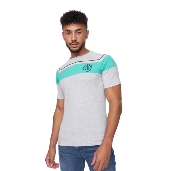 Crosshatch Herr Craftore T-shirt S Grå Melange Grey Marl S