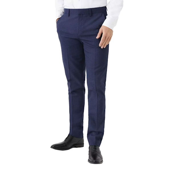 Burton herr Marl Slim kostymbyxor 34R marinblå Navy 34R