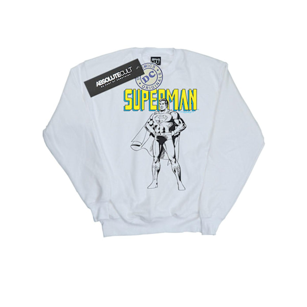 DC Comics Girls Superman Mono Action Pose Sweatshirt 12-13 År White 12-13 Years