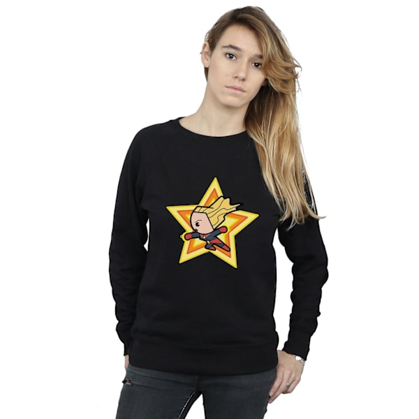 Marvel Womens/Ladies Kawaii Captain Marvel Sweatshirt L Svart Black L