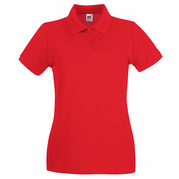 Fruit of the Loom Dam/Damer Premium Fitted Kortärmad Polo Red XL