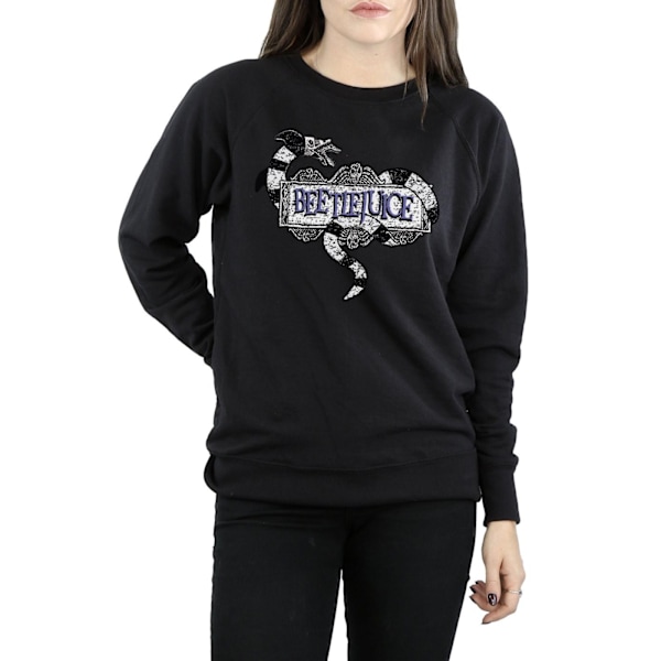 Beetlejuice Dam/Damsandmask Logotyp Sweatshirt S Svart Black S