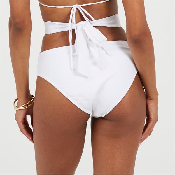 Brave Soul Bikiniunderdelar för damer, enfärgade, normal passform, 8 UK, vit White 8 UK