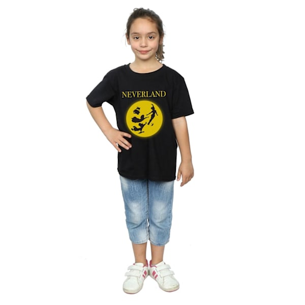 Disney Girls Peter Pan Moon Silhouettes Bomull T-shirt 5-6 år Black 5-6 Years