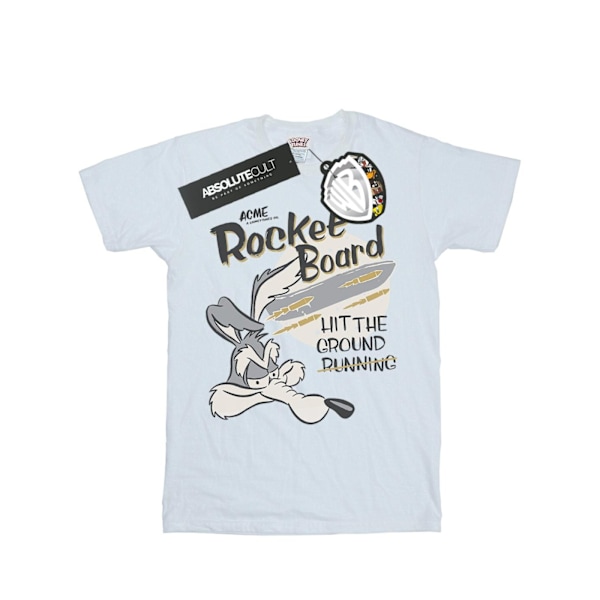 Looney Tunes Dam/Damer Raketbräda Wile E Coyote Bomull Boyfriend T-Shirt XXL Vit White XXL