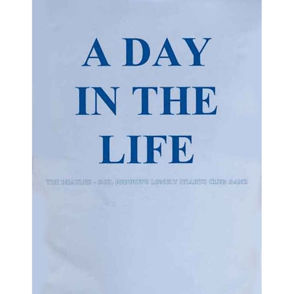 The Beatles Unisex Adult A Day In The Life Back Print T-Shirt L Light Blue L