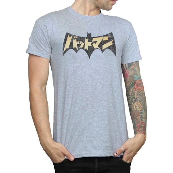 DC Comics Herr Batman International Logo T-shirt L Sports Grey Sports Grey L