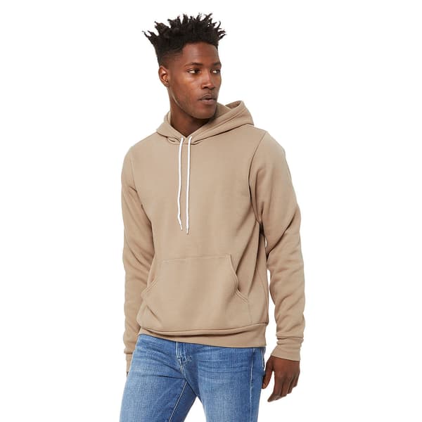 Bella + Canvas Unisex Pullover Polycotton Fleece Hooded Sweatsh Tan XL