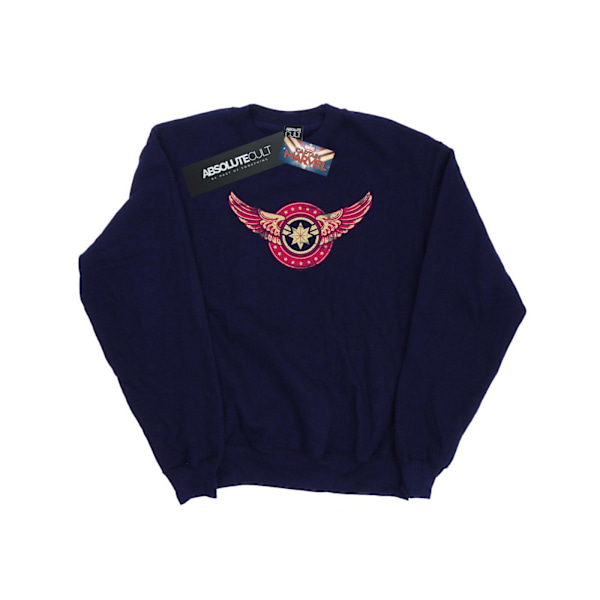 Marvel Girls Captain Marvel Wings Patch Sweatshirt 12-13 år Navy Blue 12-13 Years