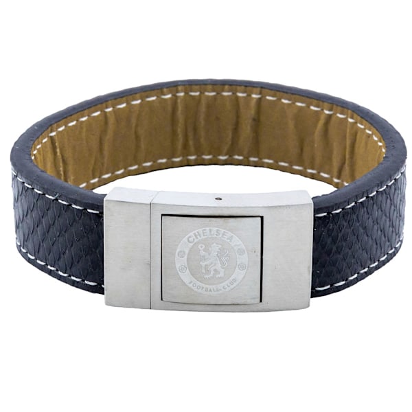 Chelsea FC Läderarmband med sömmar, One Size, Blå Blue One Size