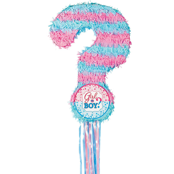 Amscan Pull String Gender Reveal Pinata One Size Blå/Rosa Blue/Pink One Size