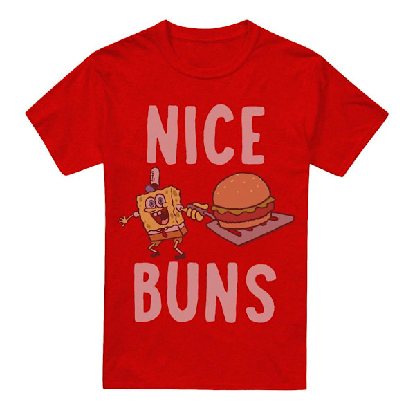 SvampBob Fyrkant Unisex Vuxen Nice Buns T-Shirt M Röd Red M