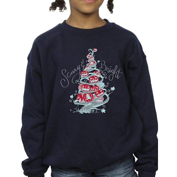 Disney Girls The Nightmare Before Christmas Scary & Bright Sweatshirt Navy Blue 12-13 Years